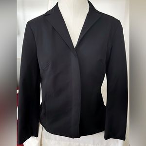 IKCB BLACK NYLON LIGHTWEIGHT HIDDEN BUTTON FRONT JACKET  8 MED